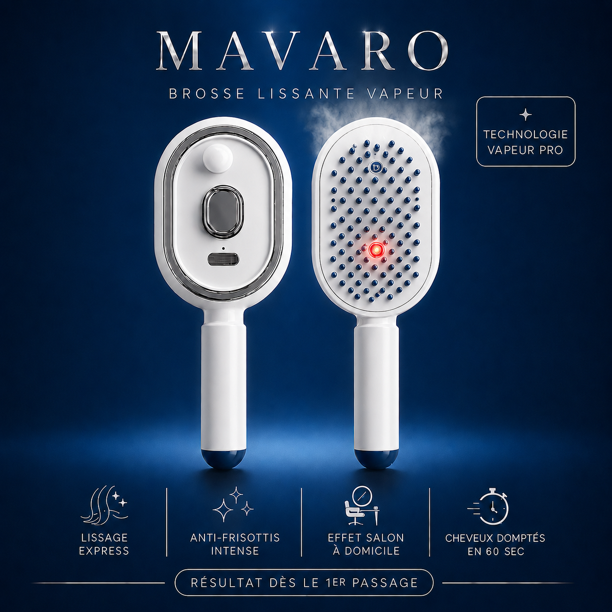 Brosse lissante vapeur - Mavaro®